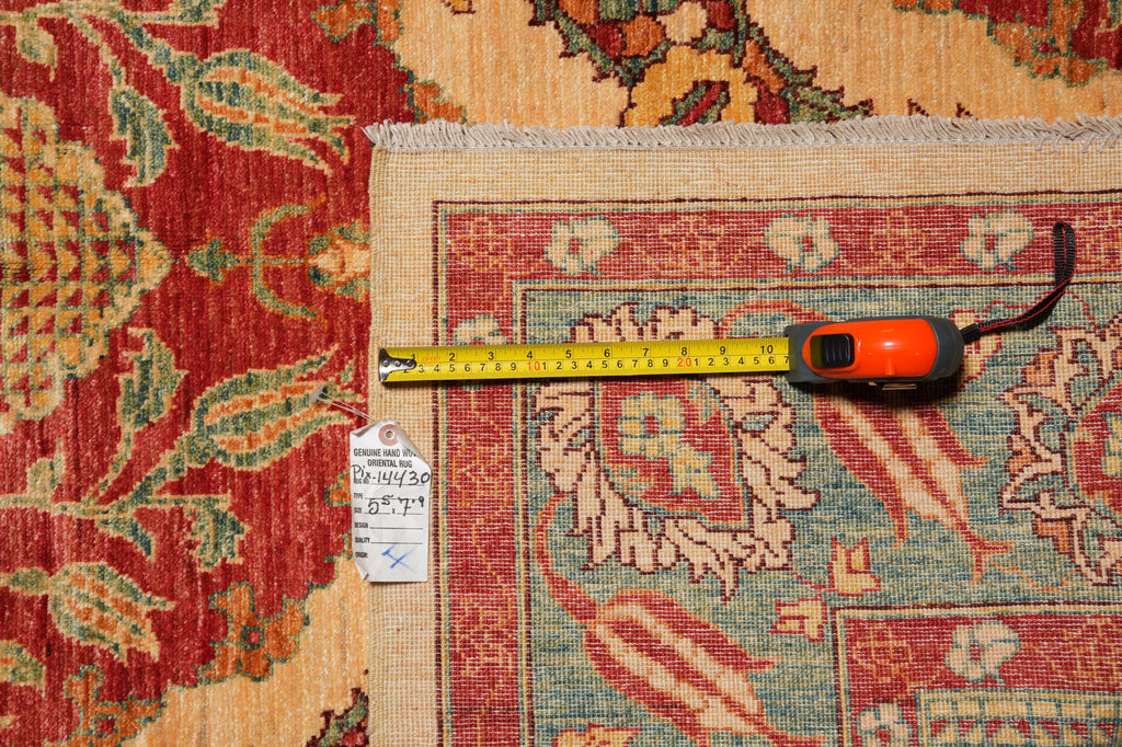 5.5 x 7.9 Gorgeous Zigler Chobi Rug Natural Silky Wool #PIX-14430