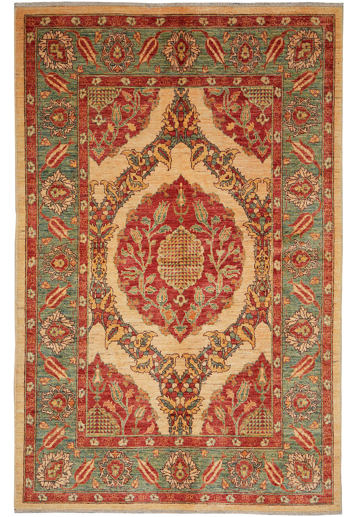 5.5 x 7.9 Gorgeous Zigler Chobi Rug Natural Silky Wool