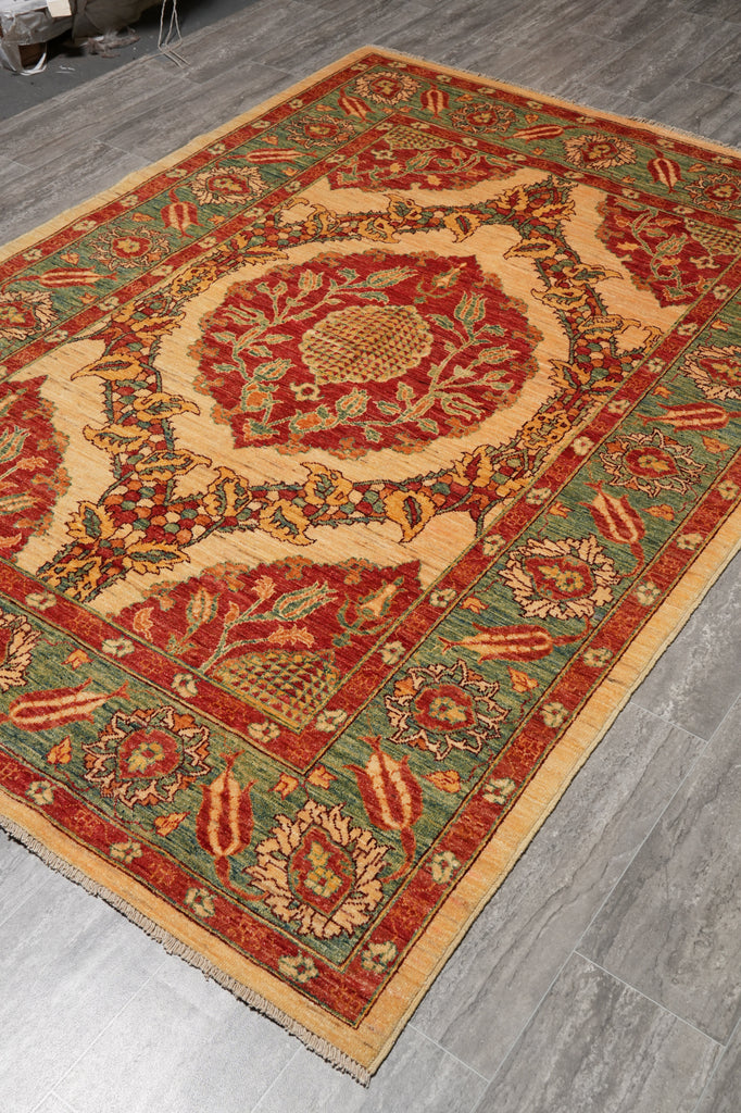 5.5 x 7.9 Gorgeous Zigler Chobi Rug Natural Silky Wool #PIX-14430