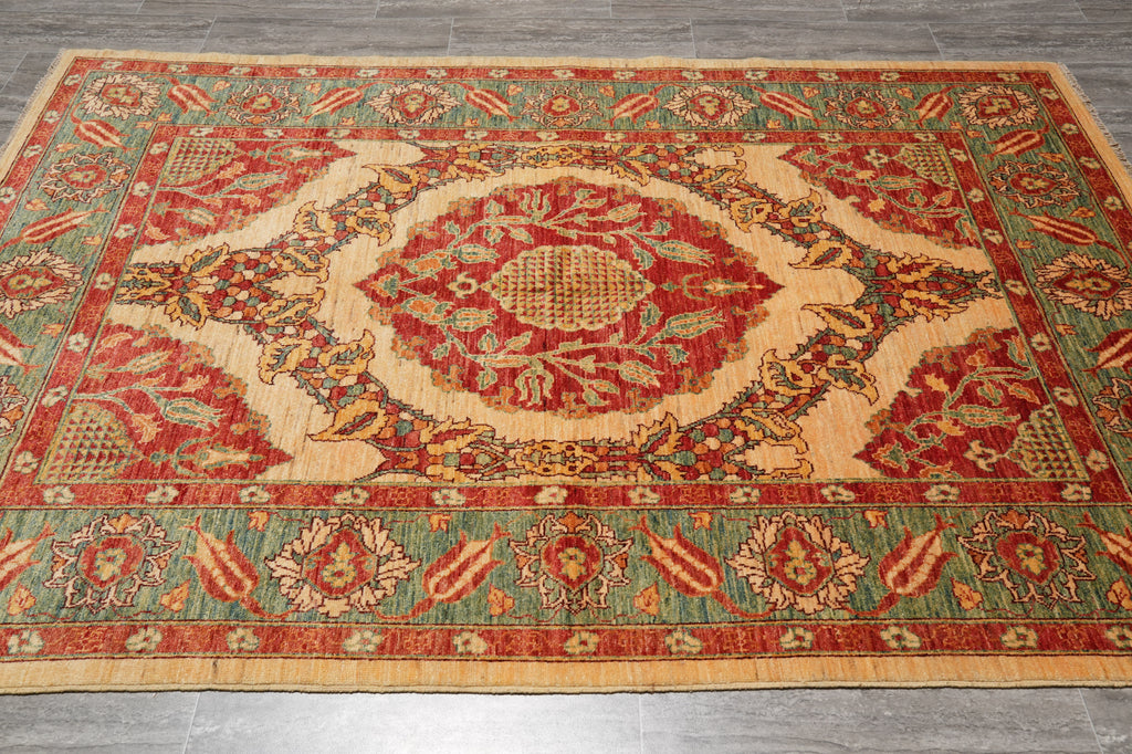5.5 x 7.9 Gorgeous Zigler Chobi Rug Natural Silky Wool #PIX-14430