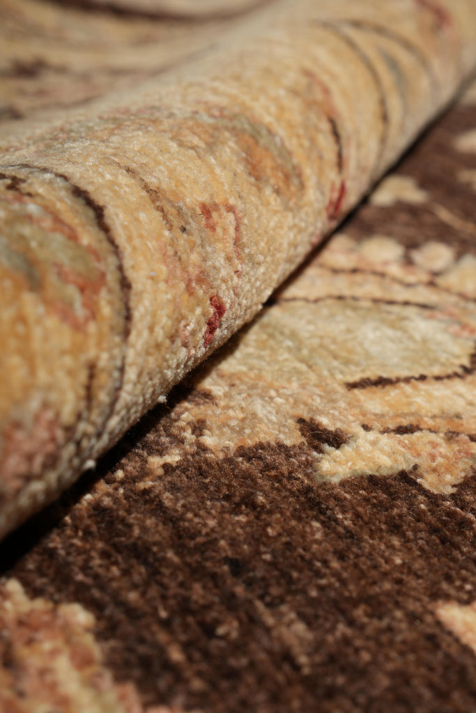 6.2 x 6.9 Square New Handmade Ziglar Rug Chocolate Brown #F-4029