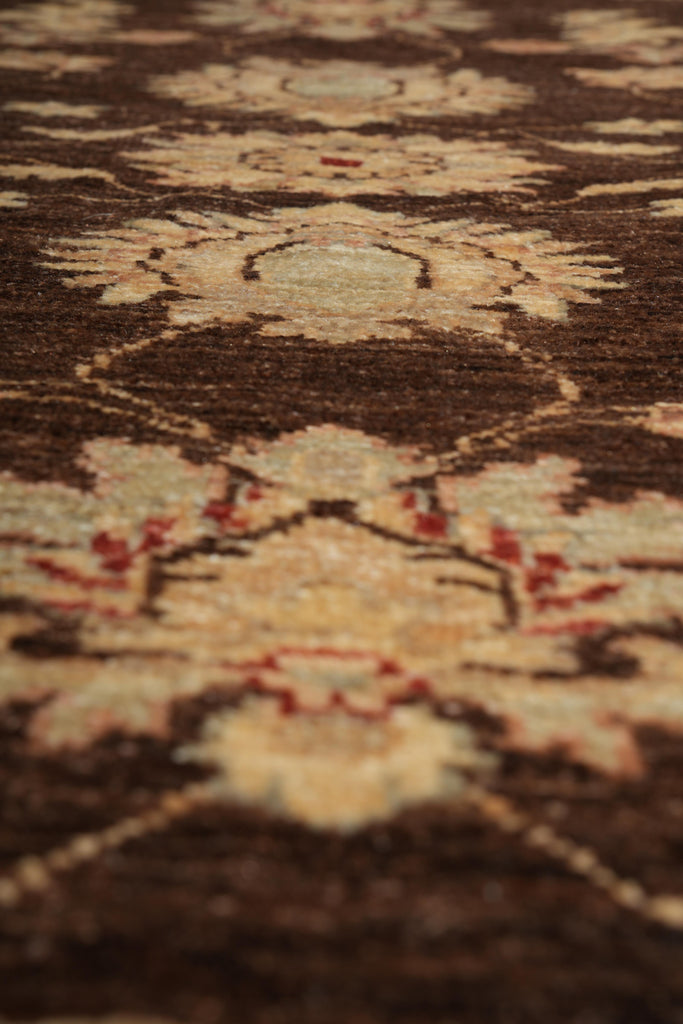 6.2 x 6.9 Square New Handmade Ziglar Rug Chocolate Brown #F-4029