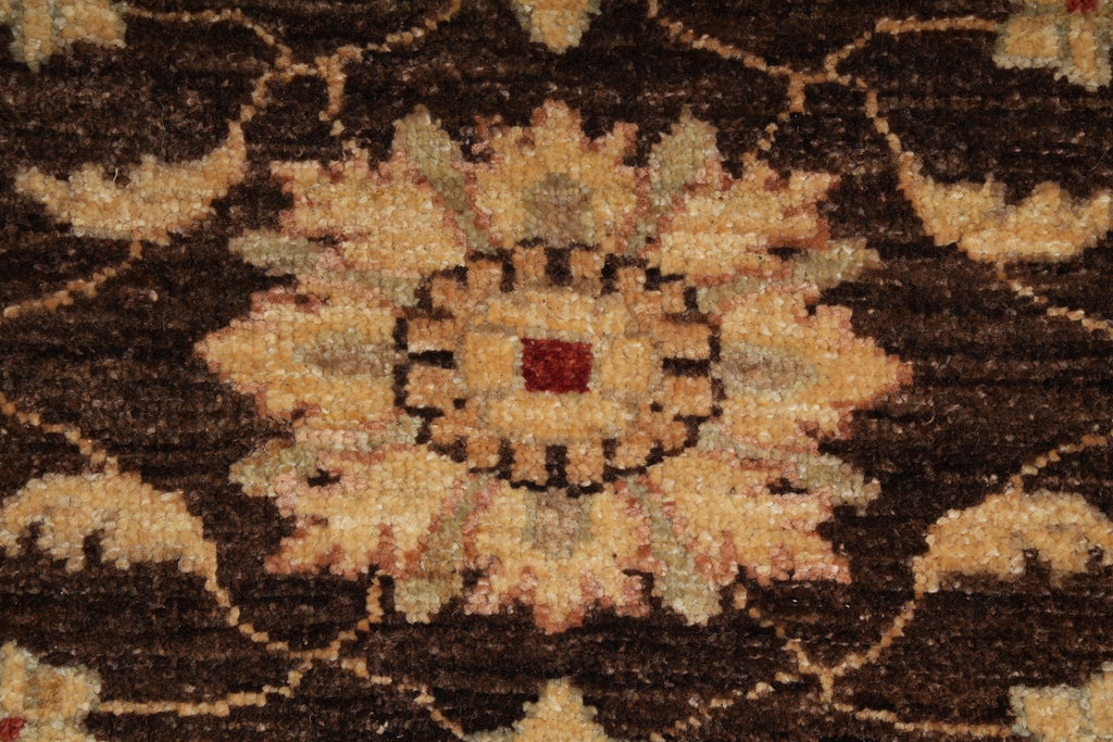 6.2 x 6.9 Square New Handmade Ziglar Rug Chocolate Brown #F-4029