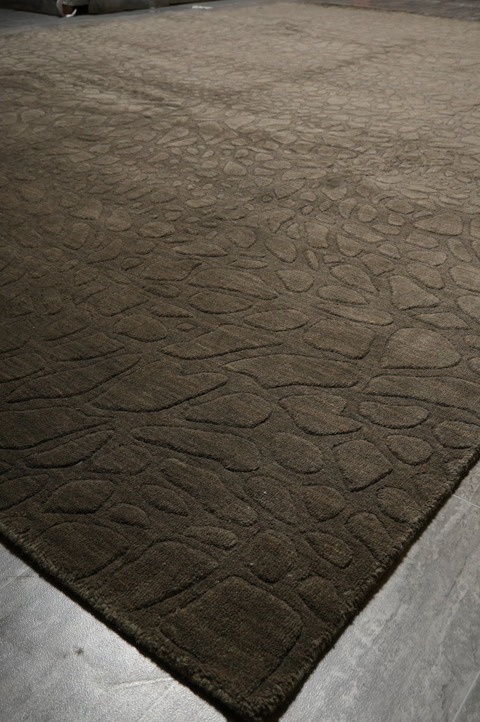 9.5 x 13.5 Contemporary Gray Rug Modern Carpet Wool Handmade #F-5888