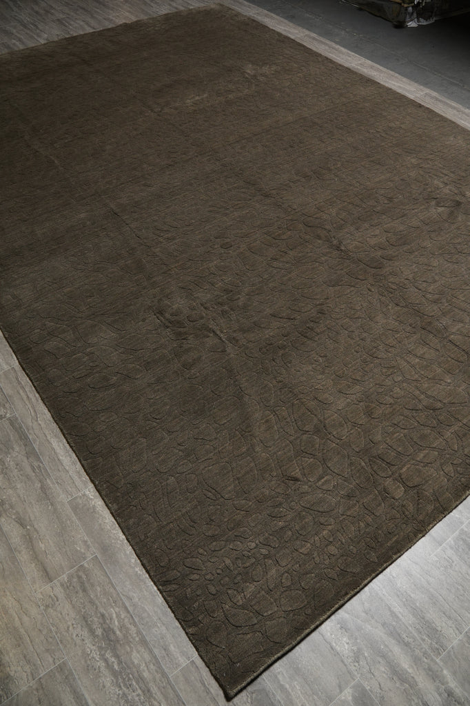 9.5 x 13.5 Contemporary Gray Rug Modern Carpet Wool Handmade #F-5888