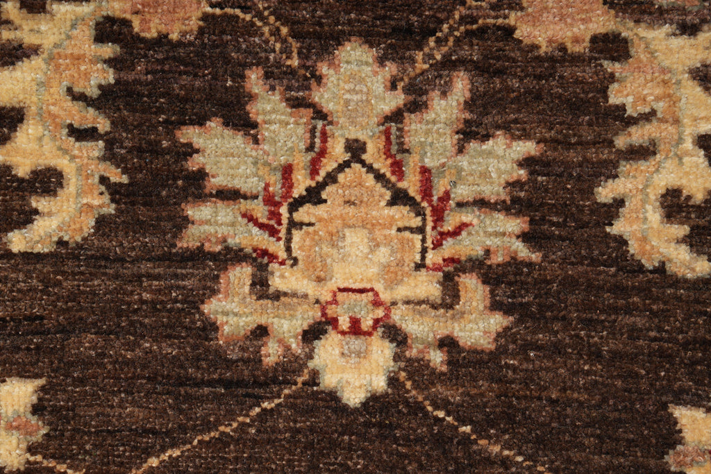6.2 x 6.9 Square New Handmade Ziglar Rug Chocolate Brown #F-4029