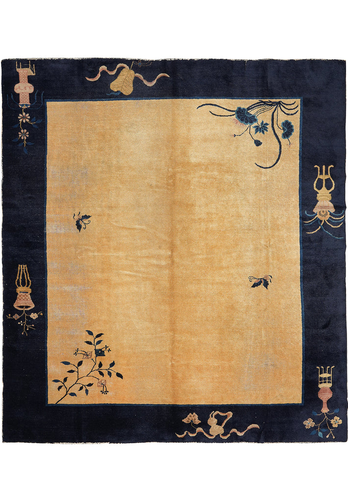 8.6 x 9.3 Antique Art Deco Chinese Carpet #F-6056