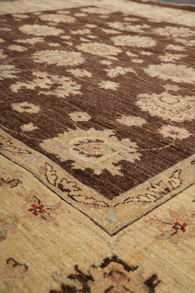 6.2 x 6.9 Square New Handmade Ziglar Rug Chocolate Brown #F-4029