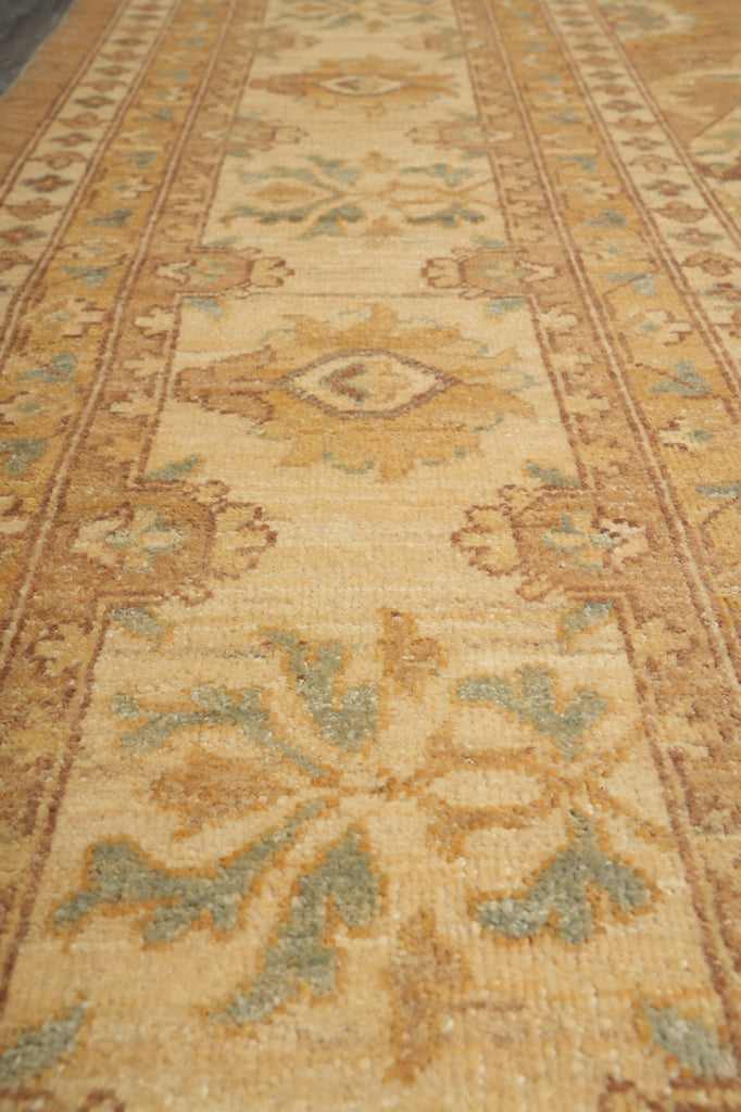 10 x 13.4 Neutral Brown Gold Warm colors quality Natural Wool Handmade Chobi Peshawar Ziegler rug #PIX-20336