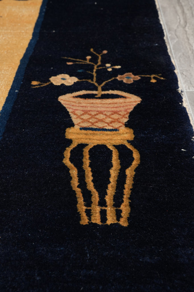 8.6 x 9.3 Antique Art Deco Chinese Carpet #F-6056