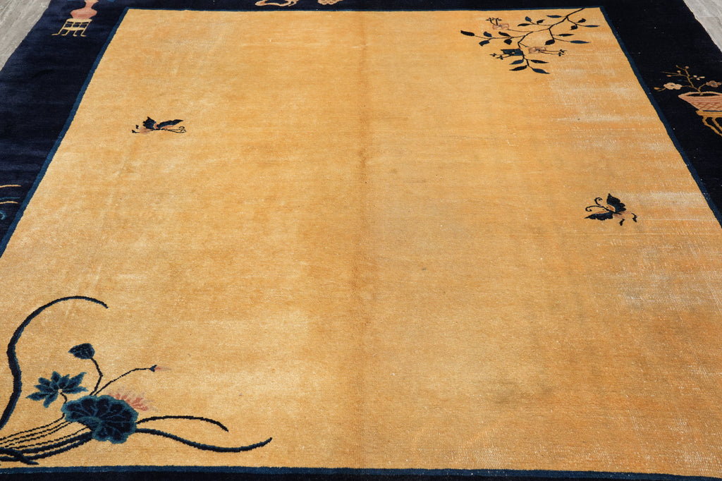 8.6 x 9.3 Antique Art Deco Chinese Carpet #F-6056