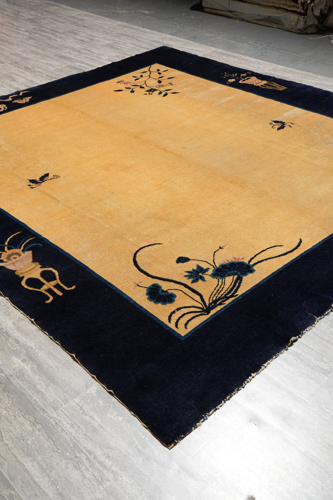 8.6 x 9.3 Antique Art Deco Chinese Carpet #F-6056