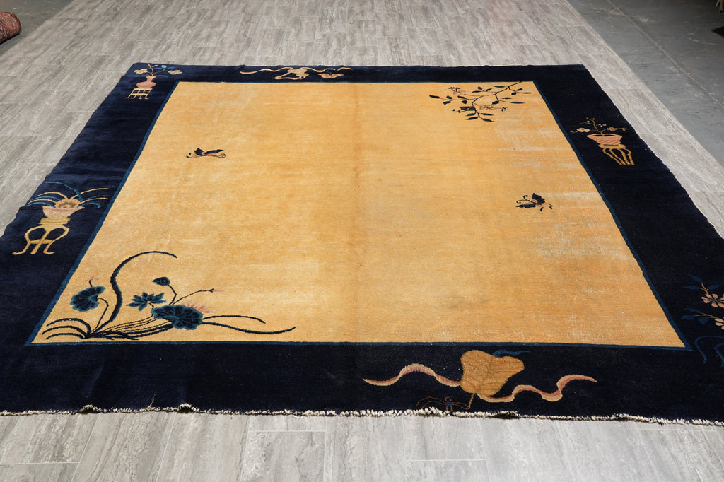 8.6 x 9.3 Antique Art Deco Chinese Carpet #F-6056