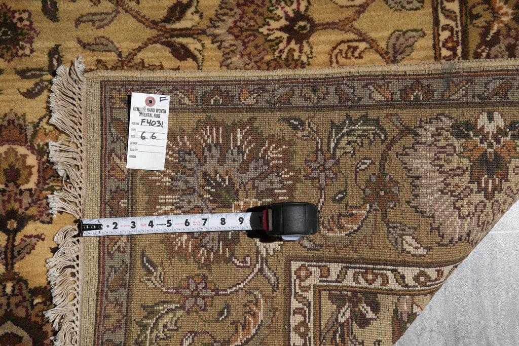 6.0 x 6.0 Handmade Jaipur Square Handmade Wool Rug #F-4031