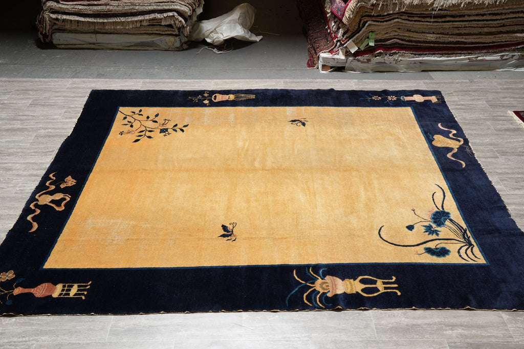 8.6 x 9.3 Antique Art Deco Chinese Carpet #F-6056