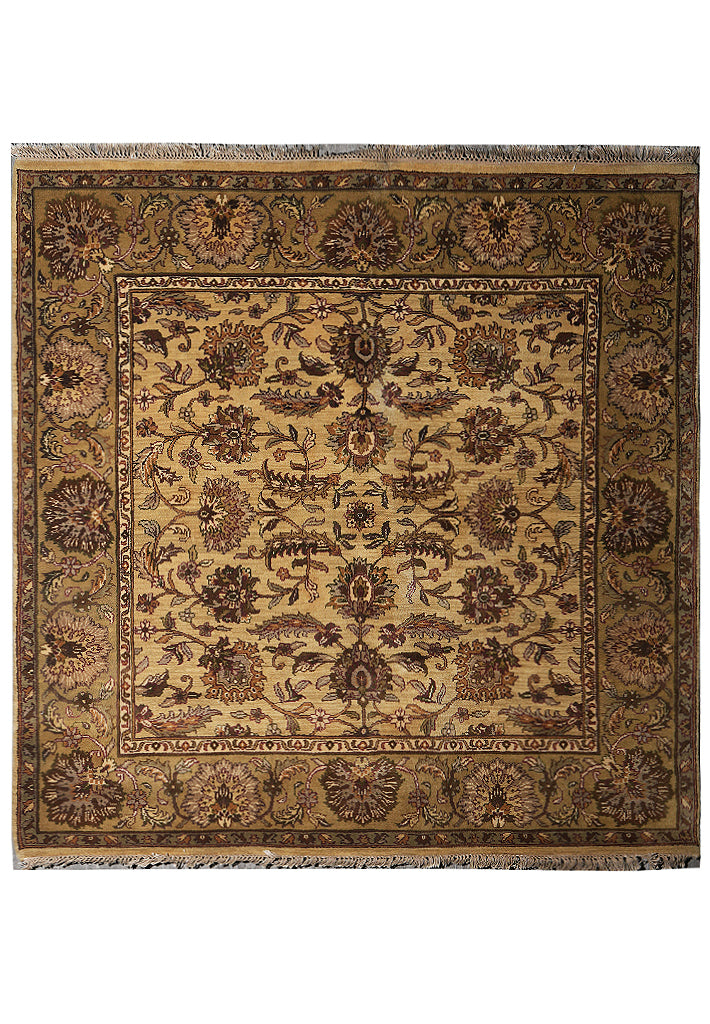6.0 x 6.0 Handmade Jaipur Square Handmade Wool Rug #F-4031