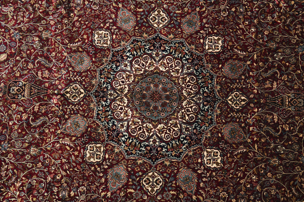 10 x 14  Fine Quality Handmade Rug Sheikh Safi Burgundy #PIX-10251