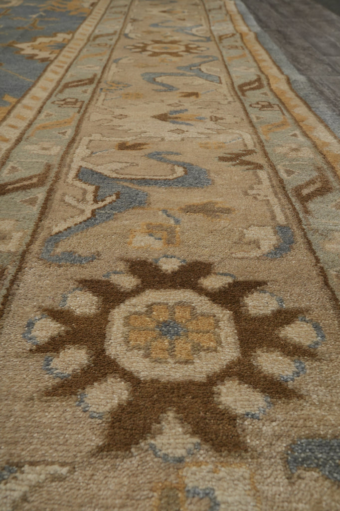 10 x 14 Light Blue Handmade Oushak Wool Rug #F-3219