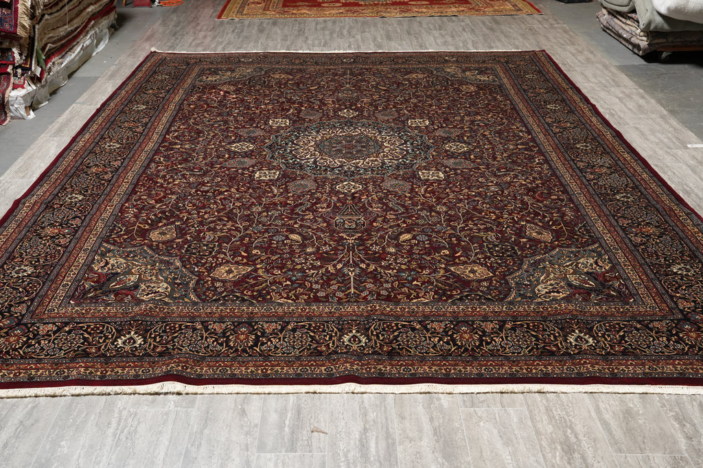 10 x 14  Fine Quality Handmade Rug Sheikh Safi Burgundy #PIX-10251