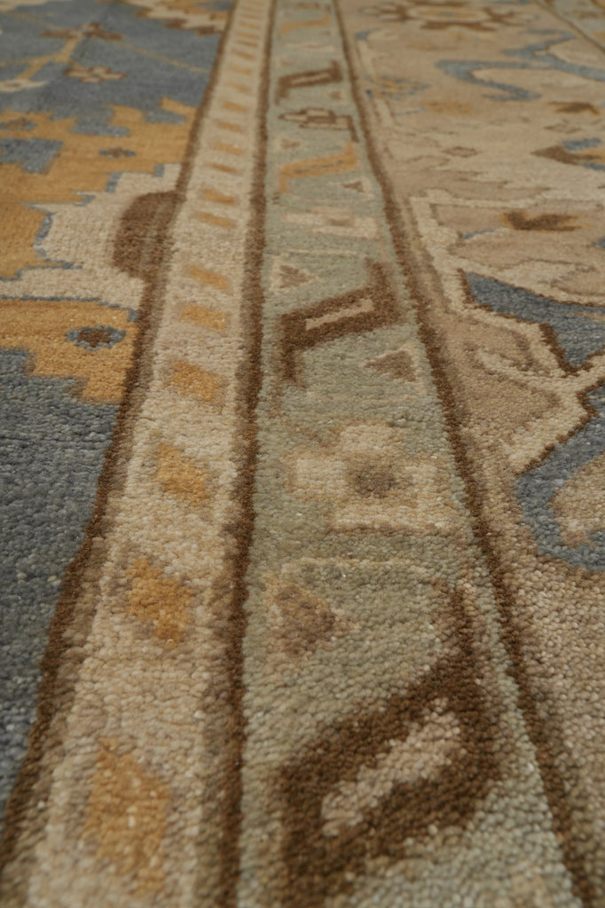 10 x 14 Light Blue Handmade Oushak Wool Rug #F-3219