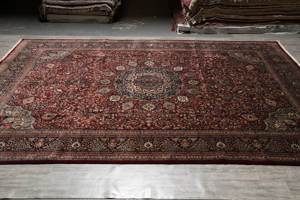 10 x 14  Fine Quality Handmade Rug Sheikh Safi Burgundy #PIX-10251