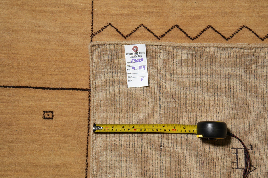 9 x 11.9 CONTEMPORARY handmade Rug Quality Wool #F-3020