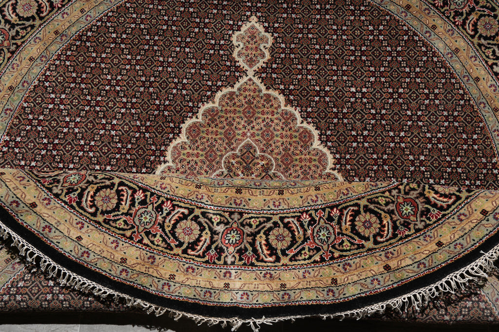 8.0 x 8.0 Round Fine Quality Wool and Silk Mahi Tabriz rug #F-4033