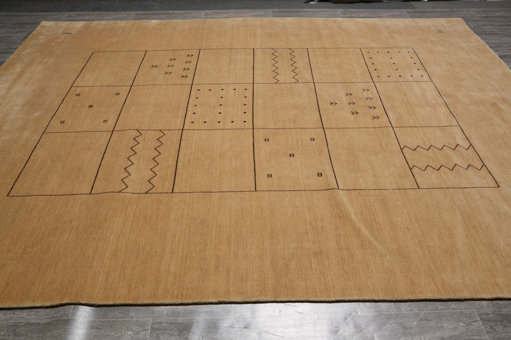 9 x 11.9 CONTEMPORARY handmade Rug Quality Wool #F-3020