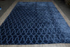 Load image into Gallery viewer, 10 x 14.4 Solid Royal Blue Contemporary Handmade Rug #F-3220