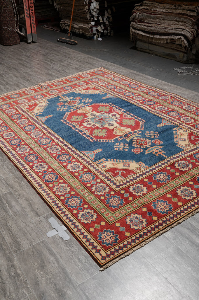 6.8 x 9.11 Happy Colors New Handmade Super Quality Kazak Rug #PIX-28043
