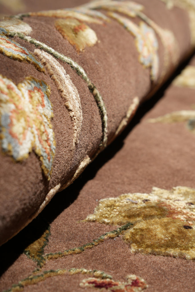 6.0 x 6.2 Square Fine Handmade Wool and Silk Transitional Rug  #F-4034