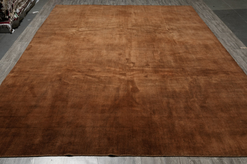 10 x 13 Brown Handmade Modern- Contemporary Design Rug #PIX-25688