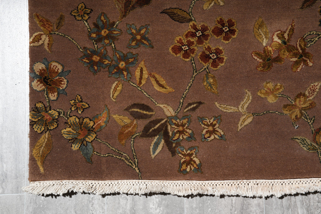 6.0 x 6.2 Square Fine Handmade Wool and Silk Transitional Rug  #F-4034