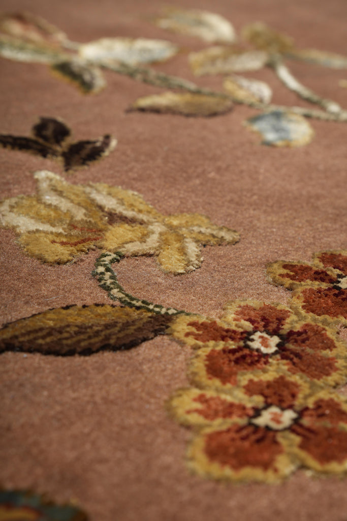 6.0 x 6.2 Square Fine Handmade Wool and Silk Transitional Rug  #F-4034