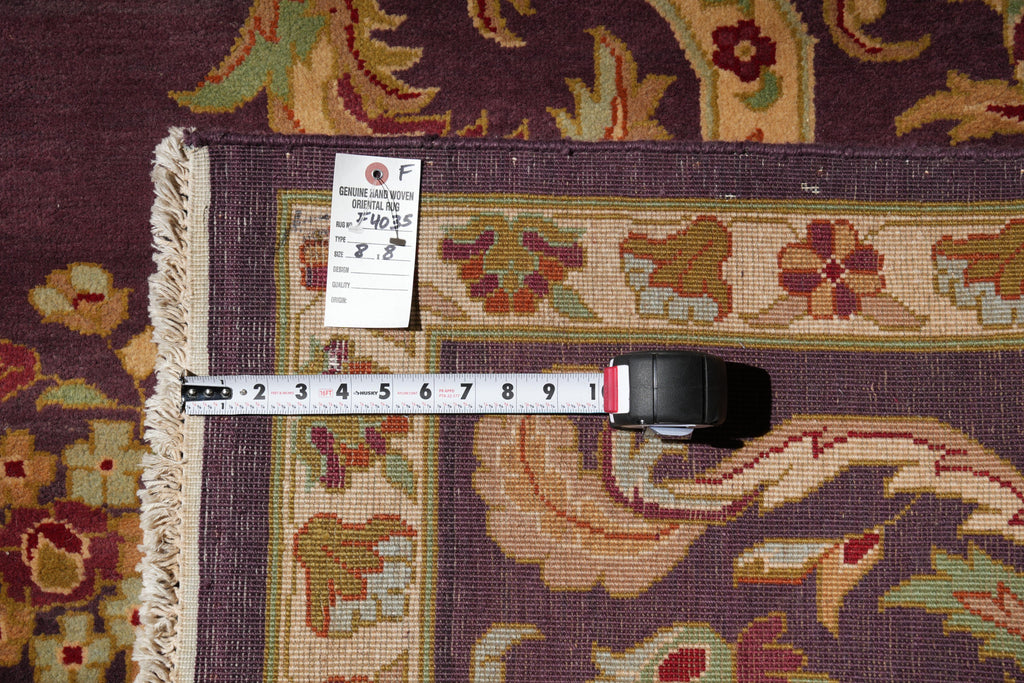 8.0 x 8.0 New Handmade Rug Lustrous Wool French Eggplant Purple #F-4035