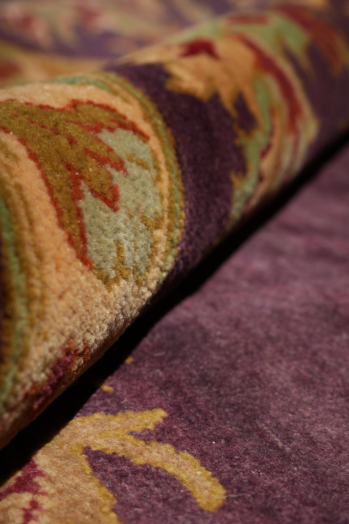 8.0 x 8.0 New Handmade Rug Lustrous Wool French Eggplant Purple #F-4035