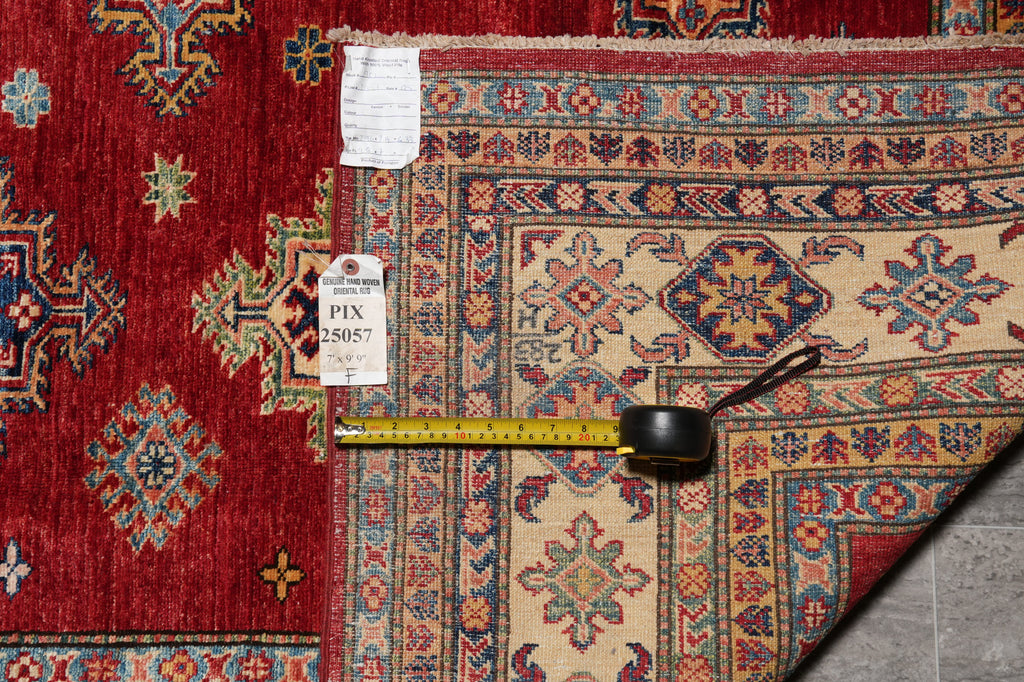 7 x 9.9 Super Kazak Quality Rug Silky Wool #PIX-25057