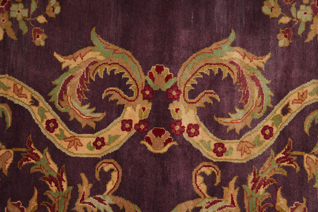 8.0 x 8.0 New Handmade Rug Lustrous Wool French Eggplant Purple #F-4035