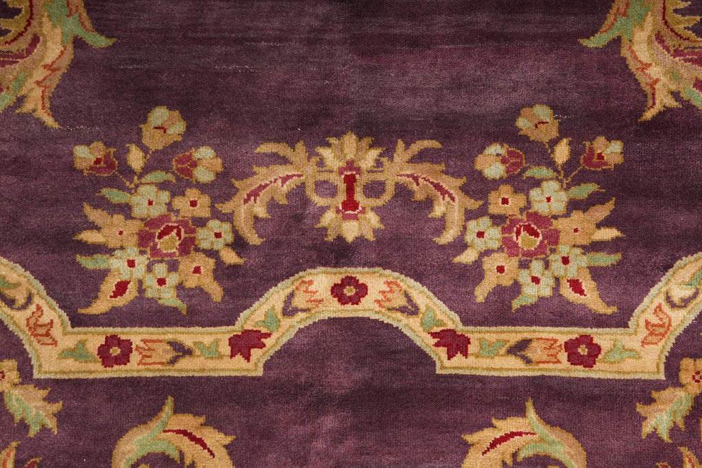 8.0 x 8.0 New Handmade Rug Lustrous Wool French Eggplant Purple #F-4035