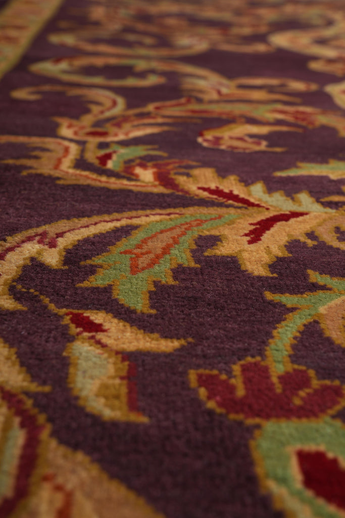 8.0 x 8.0 New Handmade Rug Lustrous Wool French Eggplant Purple #F-4035