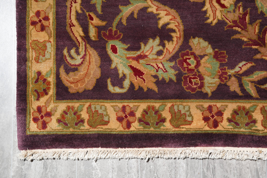 8.0 x 8.0 New Handmade Rug Lustrous Wool French Eggplant Purple #F-4035