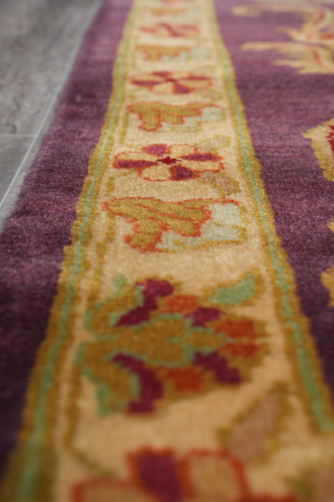 8.0 x 8.0 New Handmade Rug Lustrous Wool French Eggplant Purple #F-4035