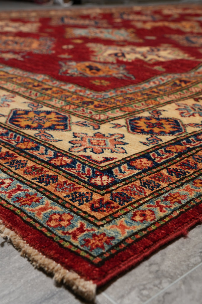 7 x 9.9 Super Kazak Quality Rug Silky Wool #PIX-25057