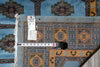 Load image into Gallery viewer, 7.5 x 8.0 Square Handmade Jaldar Bokhara Wool Rug Electric Blue #F-4036