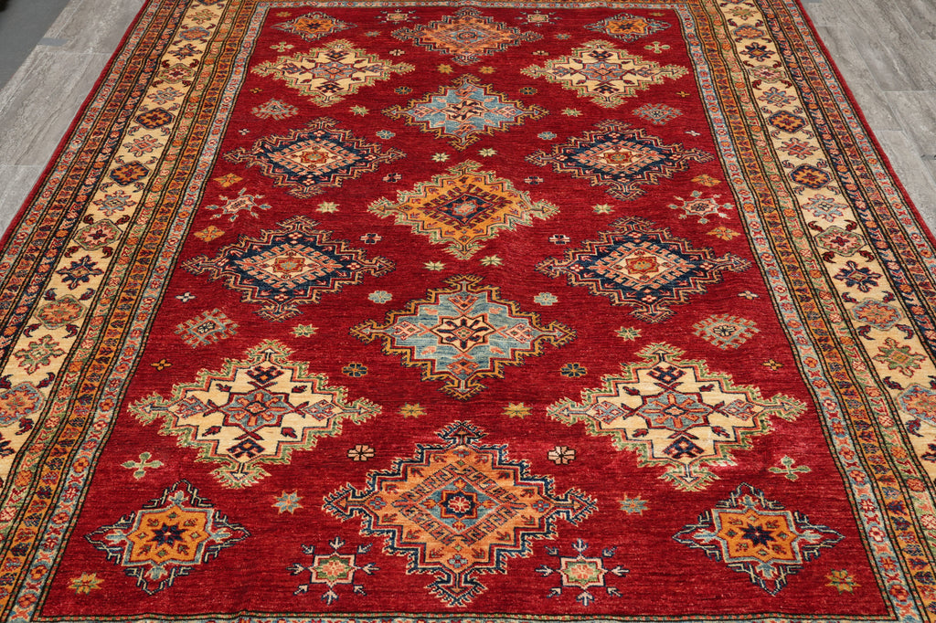 7 x 9.9 Super Kazak Quality Rug Silky Wool #PIX-25057