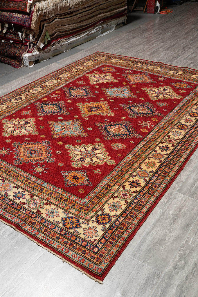 7 x 9.9 Super Kazak Quality Rug Silky Wool #PIX-25057