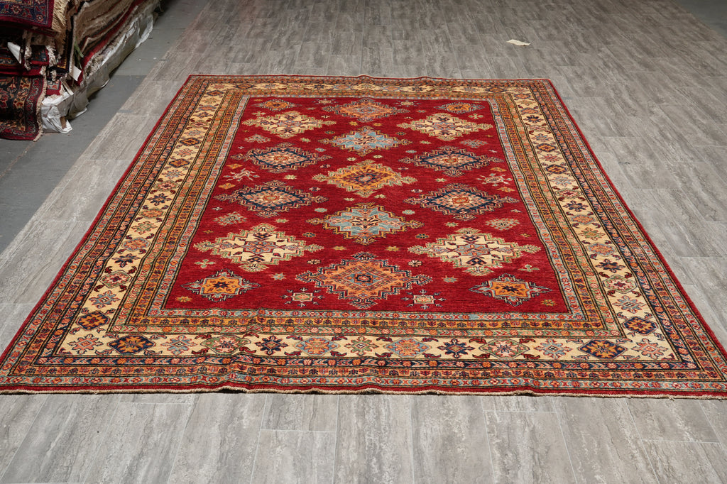 7 x 9.9 Super Kazak Quality Rug Silky Wool #PIX-25057