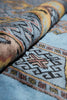 Load image into Gallery viewer, 7.5 x 8.0 Square Handmade Jaldar Bokhara Wool Rug Electric Blue #F-4036
