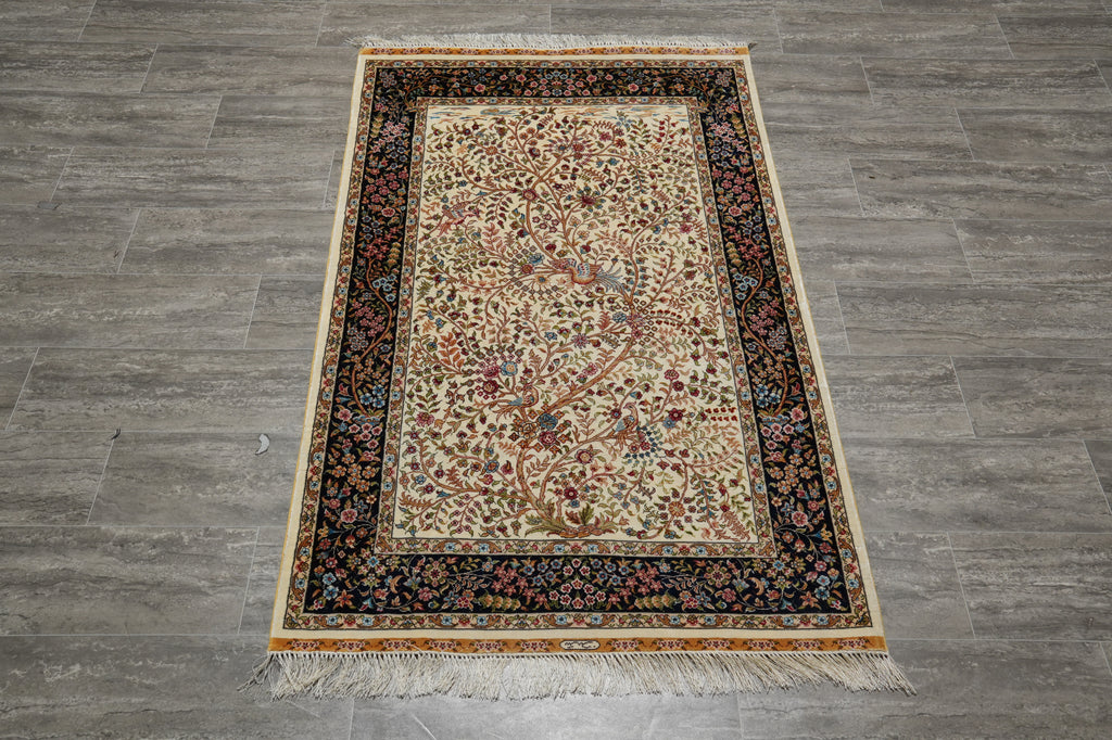 3.4 x 5.4 Tree Of Life Silk Rug #56386
