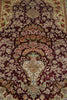 Load image into Gallery viewer, 3.4 x 5 Silk Rug Vase Flowers Fancy details #51486